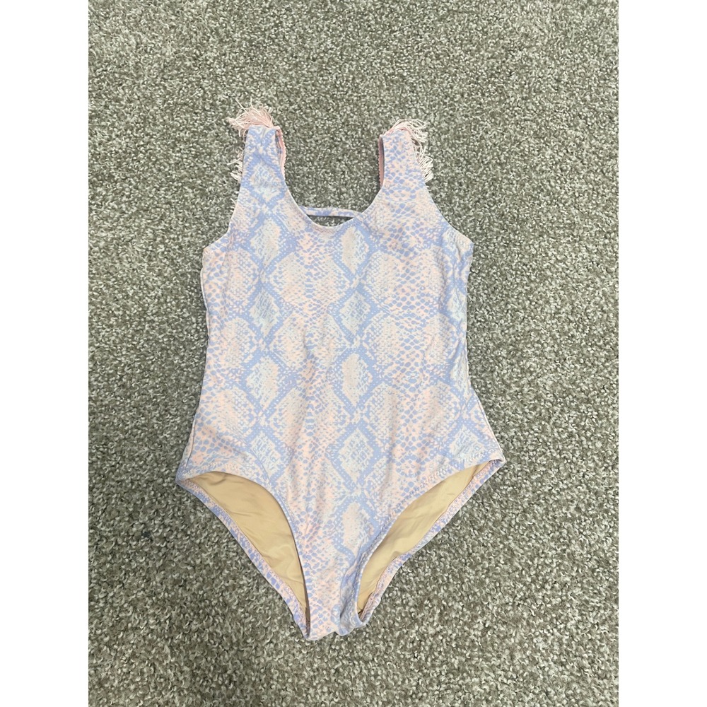 Shade Critters Bathing Suit Girls 5T Snakeskin Pink Purple Fringe Beach Pool